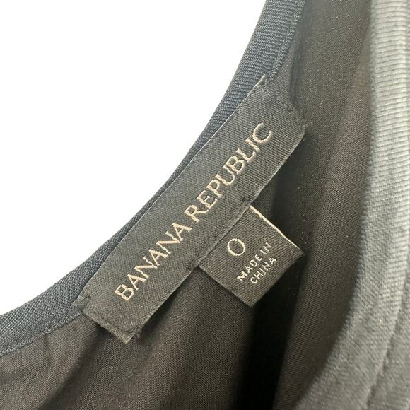 Banana Republic Size 0 Sleeveless Black Mini Dress Modal Blend Rear Zip Up - Picture 5 of 6
